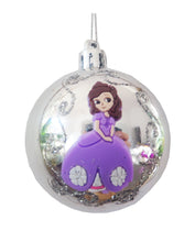 Încărcați imaginea în Galerie, Ornamente Set 2 Globuri de Craciun Disney Printesa Sofia Intai the First Mov 5 cm Cadou Copii Fetite Sarabatori Iarna 50 mm