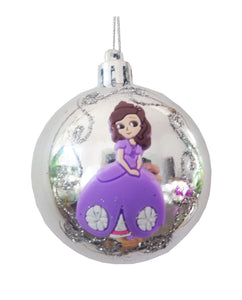 Ornamente Set 2 Globuri de Craciun Disney Printesa Sofia Intai the First Mov 5 cm Cadou Copii Fetite Sarabatori Iarna 50 mm