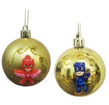 Încărcați imaginea în Galerie, Ornamente Set 2 Globuri de Craciun Disney Pj Masks Eroi in Pijamale Pisoi si Bufnita 5 cm cu Auriu 5 cm