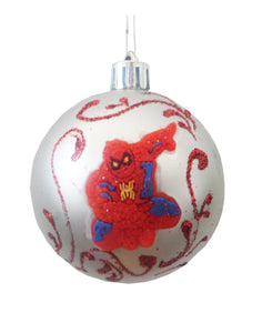 Ornamente de Brad Pom Set 2 Globuri de Craciun Marvel Red SpiderMan Omul Paianjen 5 cm