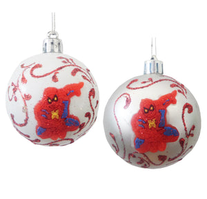 Ornamente de Brad Pom Set 2 Globuri de Craciun Marvel Red SpiderMan Omul Paianjen 5 cm 50 mm