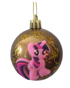 Ornamente de Brad Pom Set 2 Globuri de Craciun Disney My Little Pony Applejack si Pinky Pie 5 cm Cadou Copii Micii Ponei