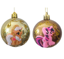 Încărcați imaginea în Galerie, Ornamente de Brad Pom Set 2 Globuri de Craciun Disney My Little Pony Applejack si Pinky Pie 5 cm Micii Ponei