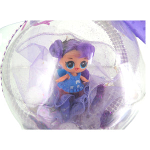 Glob de Craciun Brad Pom pentru Copii cu Figurina Disney Papusile LOL Surprise Mov Dots 14 cm