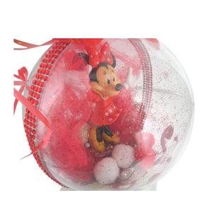 Glob de Craciun cu Figurina Disney Minnie Mouse Rosie 14 cm Ornament Brad Pom