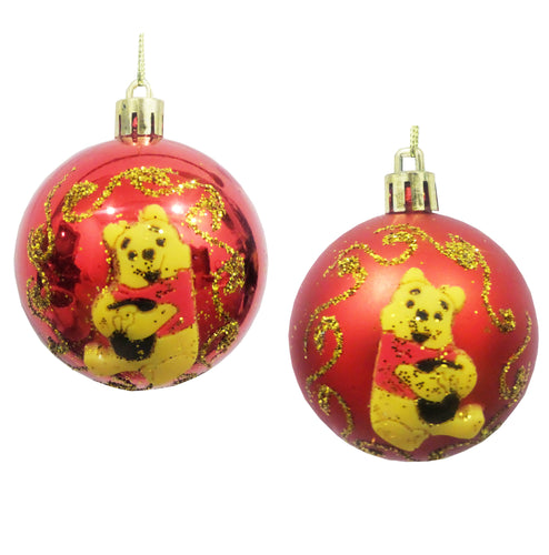 Set 2 Globuri de Craciun Disney Winnie the Pooh Ursuletul Auriu 5 cm cadou Copii