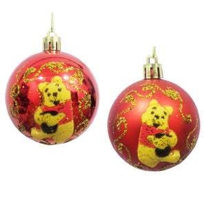 Set 2 Globuri de Craciun Disney Winnie the Pooh Ursuletul Auriu 5 cm cadou Copii