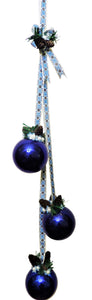 Ghirlanda Decorativa de Craciun Agatat din Globuri Brad Pom de Usa Albastra