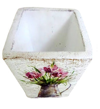 Încărcați imaginea în Galerie, Ghiveci Flori Ceramica Patrat Lalele Mov