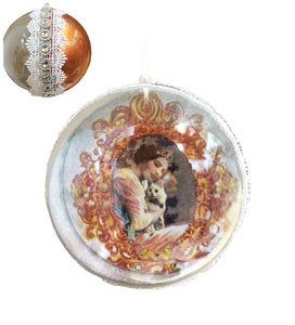 Glob de Craciun 14 cm de Brad Vintage Lady and The Cat