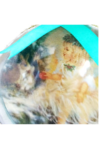 Glob de Craciun 14 cm de Brad Ingeras Fetita Aurie si Iepurasul GLCR-0011