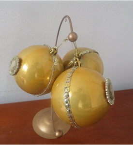 Glob de Craciun Brad Pom Lady Camee Auriu Galben Lucios de 10 cm Aurie Cadou Iarna Sarbatori