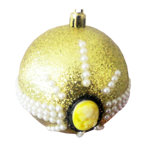 glob-de-craciun-brad-pom-lady-camee-cu-perle-auriu-glitter-10-cm