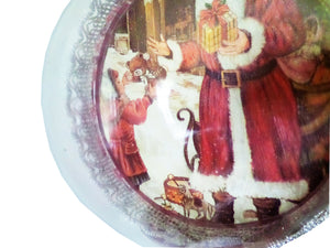 Globuri de Craciun de Brad Cadou Acril 14 cm Mos Craciun si Fetita Vintage Time