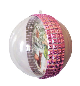 Glob de Craciun 14 cm pentru Brad Fetite Retro si Caprioara lor