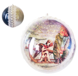 Glob de Craciun 14 cm de Brad Cadou Copii Alex si Pritenii Lui Catelusii