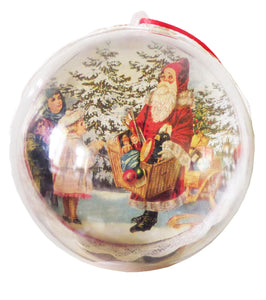 Glob de Craciun de Brad 14 cm Cadou Mos Craciun Vintage si Cadouri la Copii