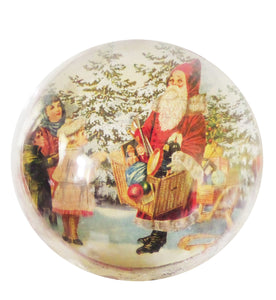 Globuri de Craciun de Brad de Pom 14 cm Mos Craciun Vintage si Cadouri la Copii