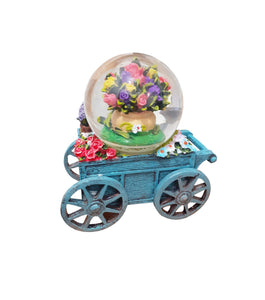 Glob de Craciun cu Lichid din Sticla Muzical cu Cheita Mii de Flori Colorate Vintage