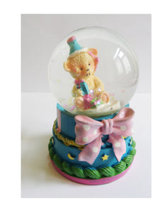 Glob Sticla cu Lichid Ursulet Cadou Cristal Blue Baietel cu Zapada