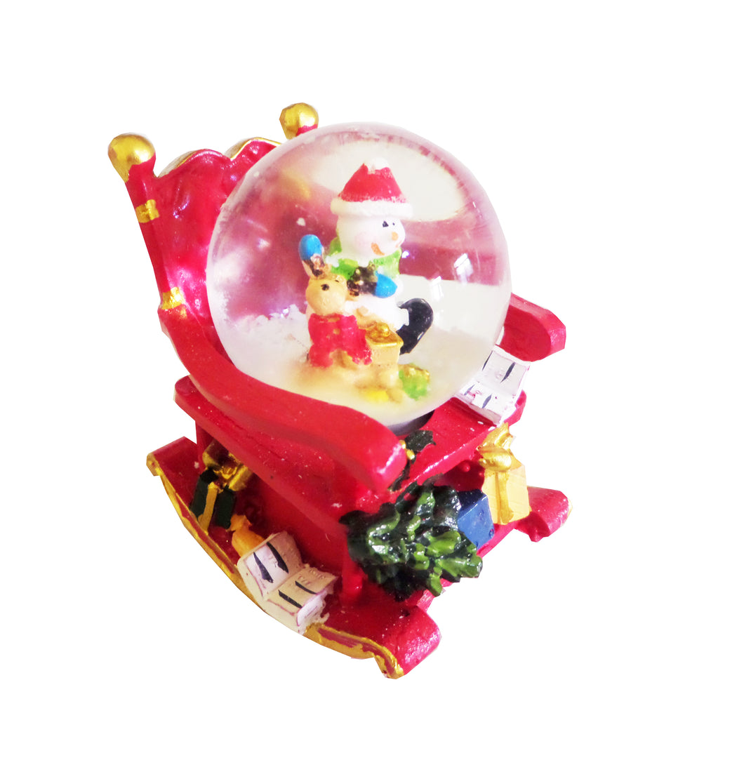 Mini-Glob Craciun cu Lichid si Zapada Cristal Om de Zapada Scaunel Balansoar