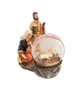 Glob de Craciun cu Lichid din Sticla Cristal Zapada Pruncul Isus Familia Sfanta