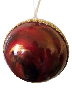 Glob de Craciun 14 cm Ornament pe Suport Fructe Rosii de Craciun