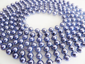 Ghirlanda din Margele de Craciun Decorativa de Brad Sirag de Agatat Pom Albastru-Gri 2.50 m 8 MM