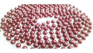 Ghirlanda din Margele de Craciun Decorativa de Brad Sirag de Agatat Pom Visiniu Bordo 2.50 m 8 mm