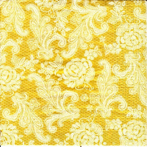 Servetele Decorative de Masa Vintagr Dantela Imprima Baroque Paisley Gold-Auriu Set 10 buc 33x33 cm party petrecere Accesorii