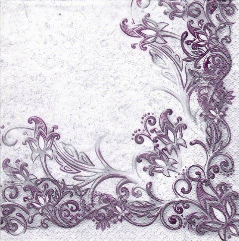 Servetele de Masa cu Imprimeu Decorative Filigranat Mov Set 10 buc