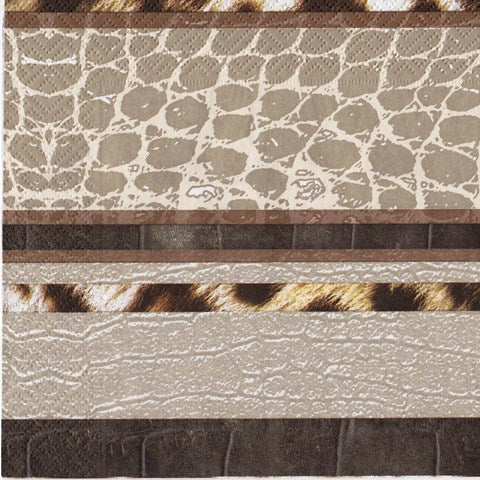 Servetele Decorative de Masa din Hartie Imprimeu Animal Print Maro 33x33 cm Set 10 buc