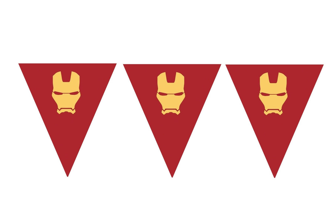 Banner Ghirlanda Steag Decorativa de Petrecere Baieti din Carton Party Copii IronMan Omul de Otel Rosu