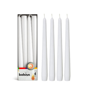 Lumanari Conice Albe Mate Set de 4 Bucati Candles