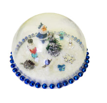 Încărcați imaginea în Galerie, Miniatura de Craciun Cadou in Glob Transparent 14 cm Albastru