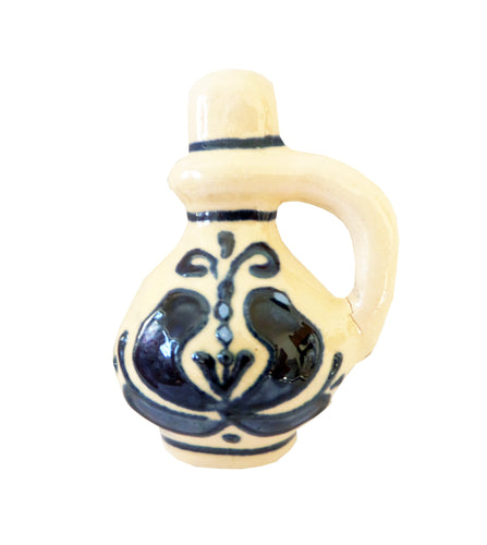 Magnet cu Motive Traditionale Corund de Frigider din Ceramica Ulcior Albastru Targu SEcuiesc
