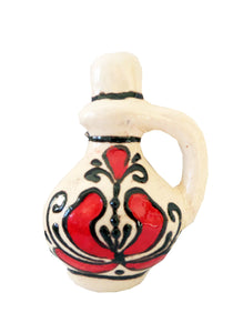 Magnet cu Motive Traditionale Romanesti Taranesti de Frigider din Ceramica de Corund Ulcior Rosu targu Secuiesc