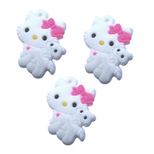 Încărcați imaginea în Galerie, Cadou pentru Copii Martisor 1 8 Martie din Cauciuc Silicon Disney Copii Pisicuta Hello Kitty cu Ursuletul Alb CU Funfita Roz