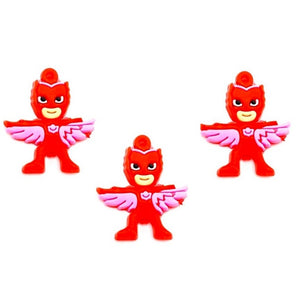 Cadou pentru Copii Martisor 1 8 Martie din Cauciuc Silicon Disney Eroi in Pijamale Pj Masks Bufnita Rosie Red Owl Supereroi