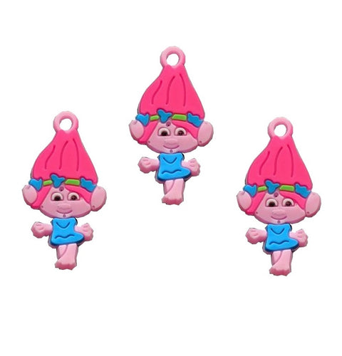 Cadou pentru Copii Martisor 1 8 Martie din Cauciuc Silicon Disney Trolls Pink Poppy Fetita Roz