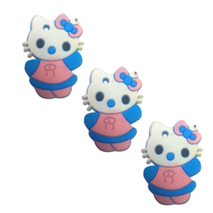 Cadou pentru Copii Martisor 1 8 Martie din Cauciuc Silicon Hello Kitty Pisicuta Albastru-Roz in Rochita Desene AnimateFetite