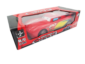 Jucarie Masina in Cutie Cadou Cars 3 Fulger Lightning McQueen 2.0 cu Baterii si Telecomanda Rosie