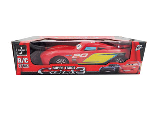 Jucarie Masina in Cutie Cadou Cars 3 Fulger Lightning McQueen 2.0 cu Baterii si Telecomanda Baieti