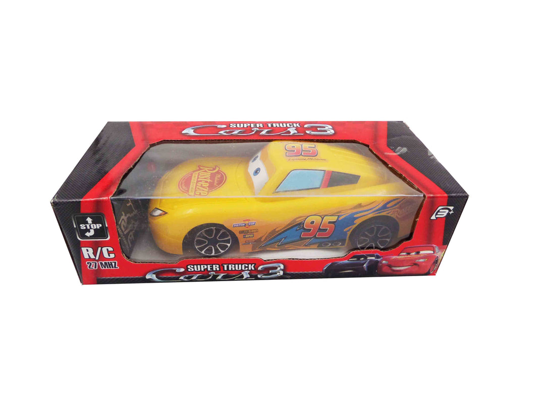 Jucarie Masina in Cutie Cadou Cars 3 Fulger Lightning McQueen Galben 2.0 Rust-eze