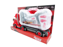 Încărcați imaginea în Galerie, Jucarie Masina in Cutie Cadou Platforma Tir Camion Mack cu Unelte Cars 3 Fulger 95 Piston Cup Baieti Copii