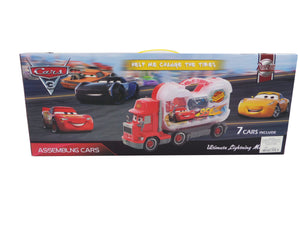 Jucarie Masina in Cutie Cadou Platforma Maxi Camion cu Masini Cars 3 Fulger 95 Piston Cup Copii Baieti