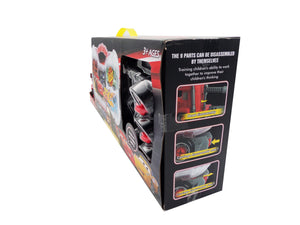 Jucarie Masina in Cutie Cadou Platforma Maxi Camion cu Masini Cars 3 Fulger 95 Piston Cup Unelte