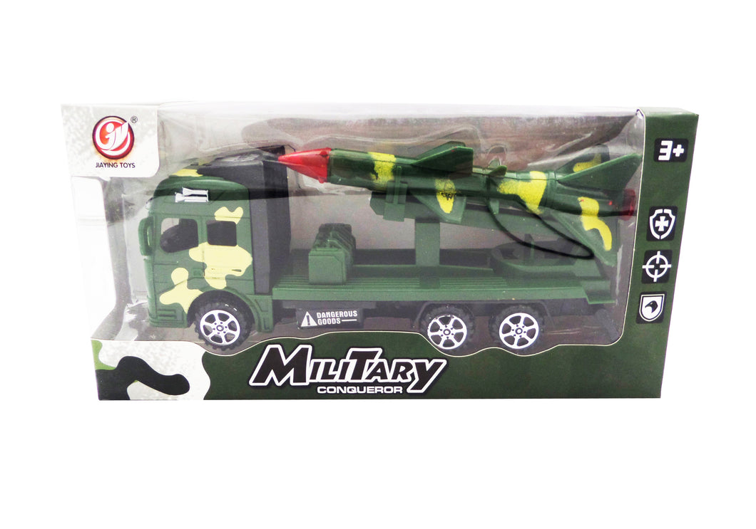 Masina in Cutie Cadou Camion Militar Army Camuflaj cu Racheta Patriot
