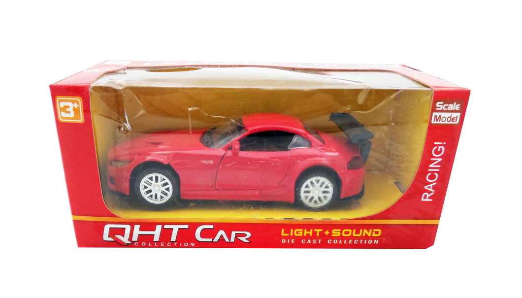 Jucarie Masinuta in Cutie Cadou Metalica QHT Car Sunet Lumina Cadou Baieti