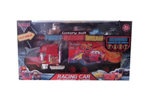 Încărcați imaginea în Galerie, Jucarie Masina in Cutie Cadou Camion Platforma 5 Masinute Cars Fulger Piston Cup Jucarii Baieti